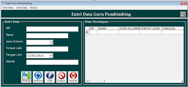 Source Code Pengolahan Data Siswa Magang