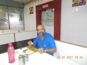 "Gujarathi Vegetarian Thali" at Hotel Ajanta in Shikarpur.