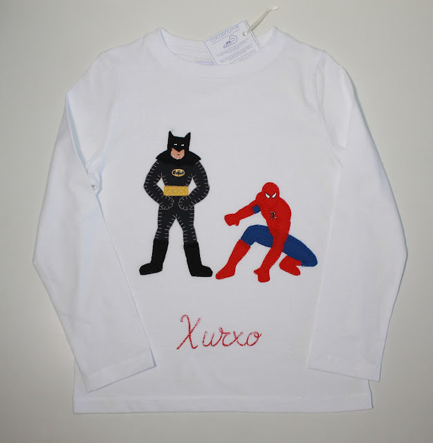 camiseta cumpleaños spiderman y batman