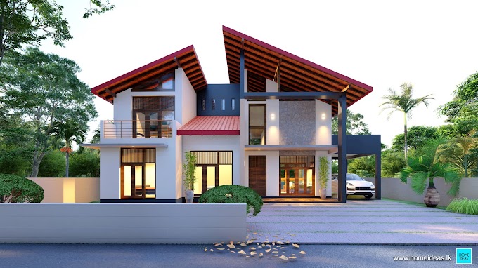 4 Bedroom Two Story House Design For Mr. Dinusha At Tholangamuwa Sri Lanka - House Design Sri Lanka - www.srilankahouseplan.lk