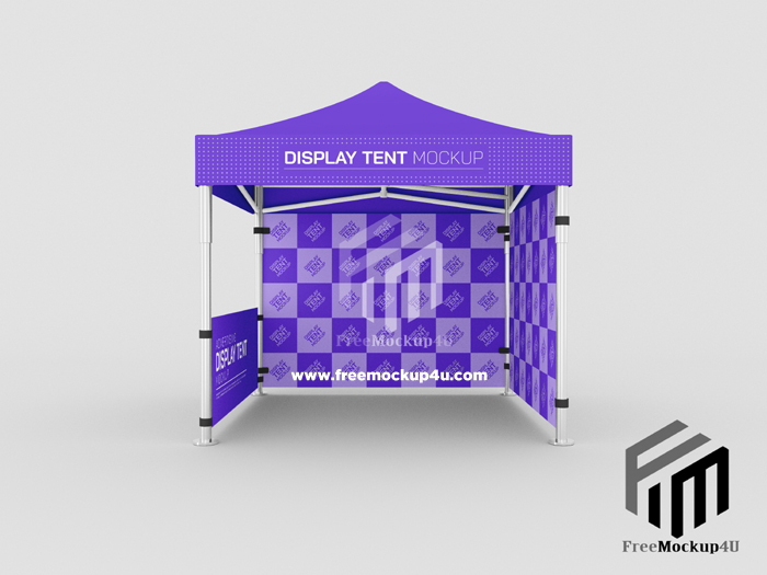 Promotional Outdoor Event Trade Pop Up Tent Front View Mock Up