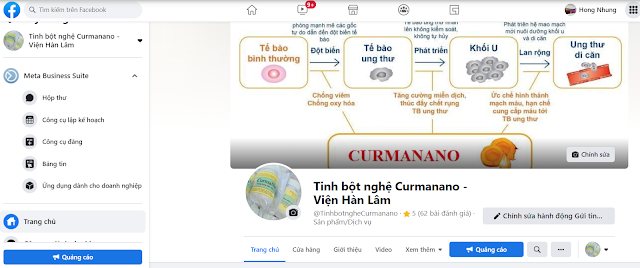 Fanpage tinh bột nghệ