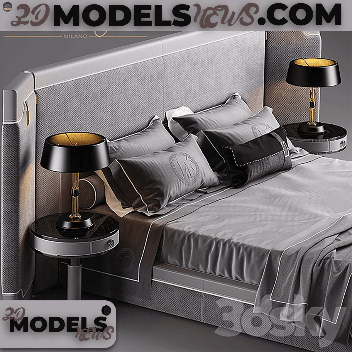 Modern bed model for lovers of black color 2