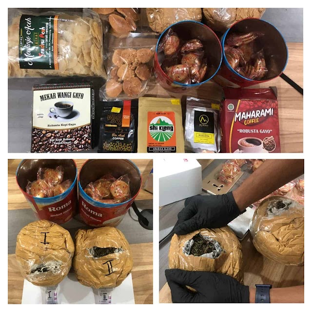 Tim Cyber Crawling BC Batam Amankan 765 Gram Ganja dalam Kaleng Makanan