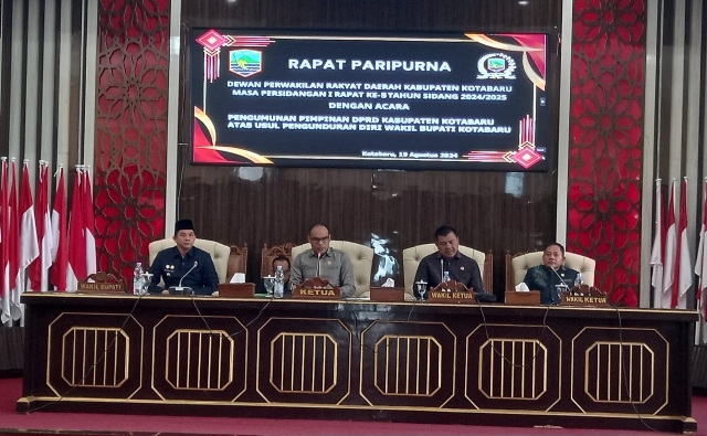 DPRD Kotabaru Rapat Paripurnakan Pengunduran Diri Wabup