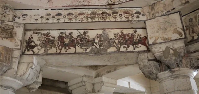 Top view of Paintings in Gori Jain Temple