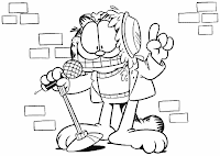 Garfield the singer coloring page
