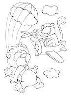 Parachutes and skydiving coloring pages