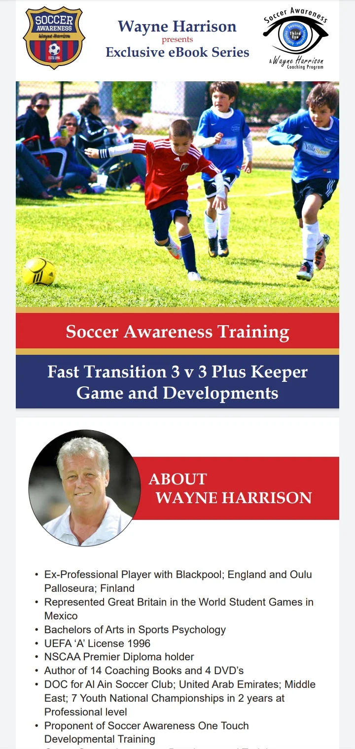 Fast Transition 3 v 3 Plus Keeper Game and Developments