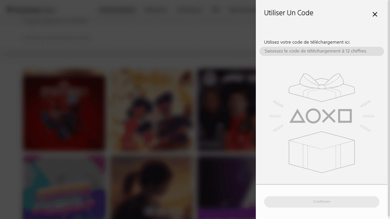 ecran de recharge du playstation store par carte cadeau