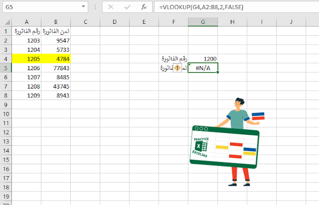 استخدام دالة IF مع VLOOKUP في برنامج مايكروسوفت Excel