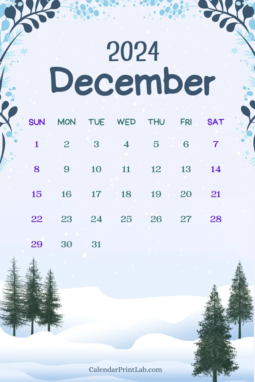 December 2024 Calendar for Walls