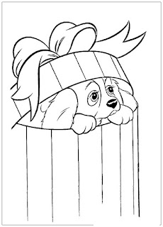 Gifts coloring sheet- puppy