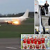 ARSENAL WOMEN'S FOOTBALL TEAM PLANE CATCHES FIRE ON THE RUNWAY