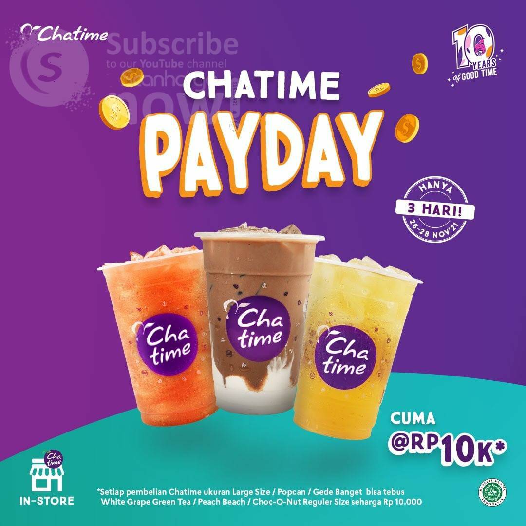 PROMO CHATIME PAYDAY – harga spesial 2 Cup hanya Rp. 10.000