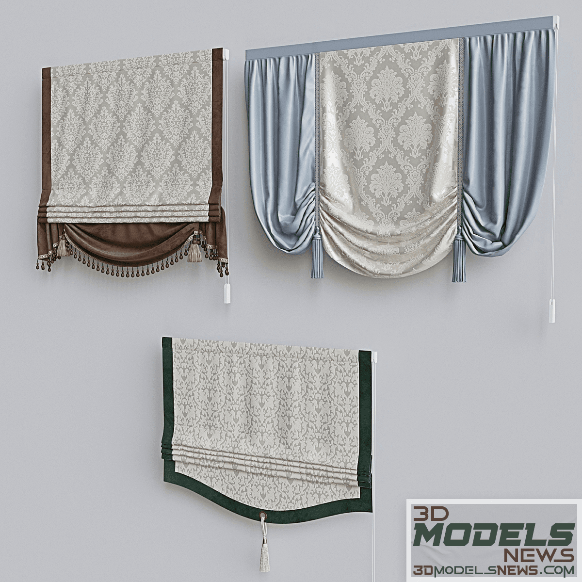 Set of classic roman curtains model 3 1