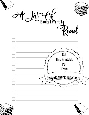 A List Of Books I Want To Read - Printable