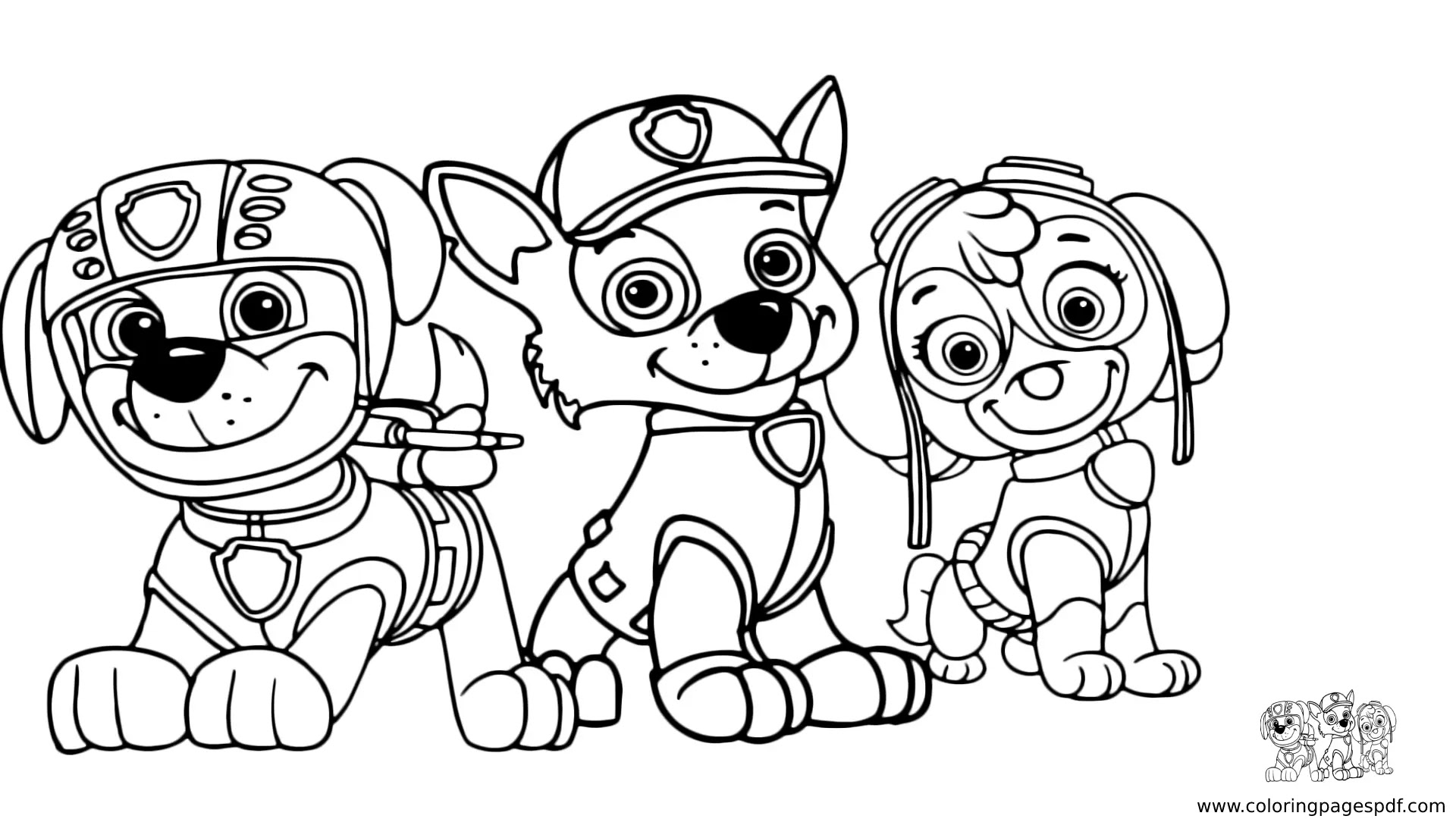 Coloring Pages Of Zuma, Chase, And Skye
