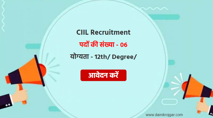 CIIL Director, Assistant & Other 06 Posts