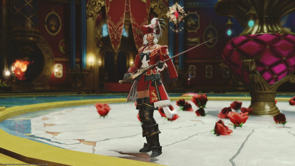 Job-specific armor of the red mage from the add-on Shadowbringers