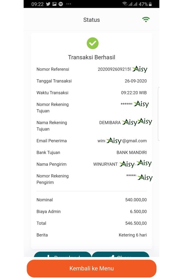 18 Bukti Transfer Pembayaran Transaksi Catering September 2020 Winuryanti2