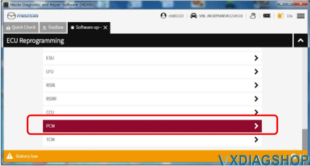 Reprogram 2019 Mazda 3 PCM with MDARS 10