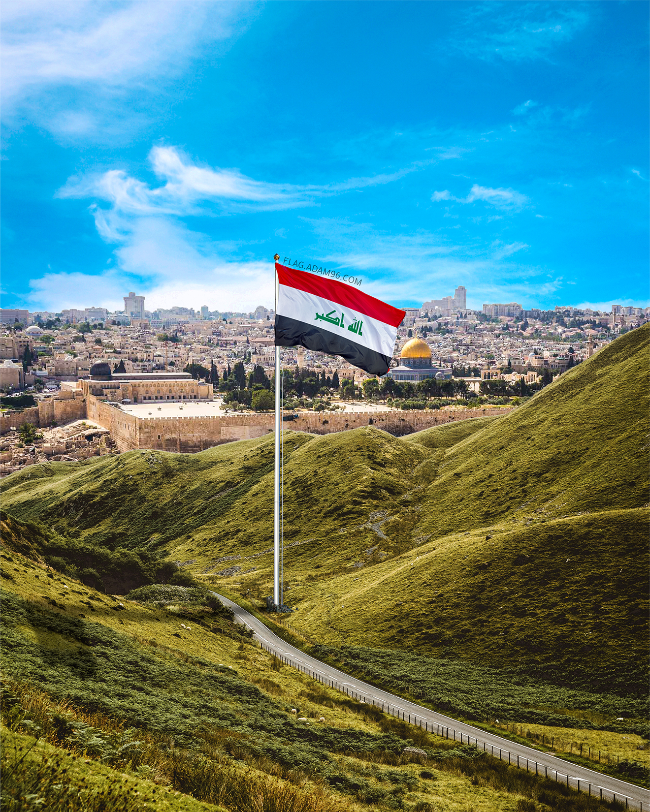 خلفية علم العراق في القدس اجمل خلفيات القدس Iraq Flag In Jerusalem