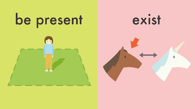be present と exist の違い