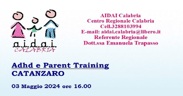 CORSO FORMATIVO " Adhd e Parent Training" a Catanzaro