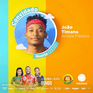 Cartaz de João Timane no programa Belas Manhãs da Tv MiramarCartaz de João Timane no programa Belas Manhãs da Tv Miramar