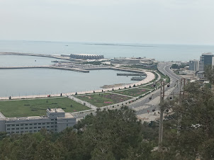 View of " Baku Crystal Hall" and " National Flag Square "