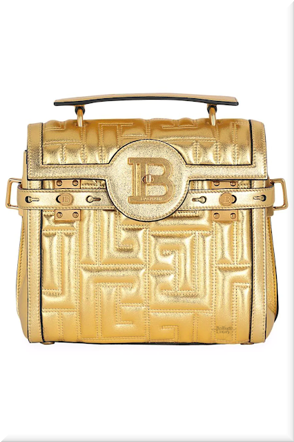 ♦Balmain BBuzz 23 gold lambskin leather monogram pattern tote bag #balmain #bags #gold #brilliantluxury