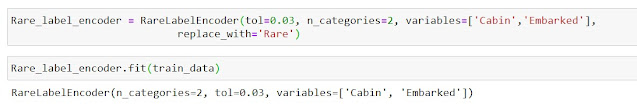 Initializing the Rare Label Encoder