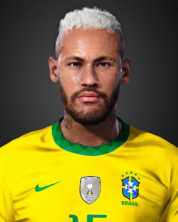PES 2021 Faces Neymar Jr Blonde Bat Logo V2 by LR7