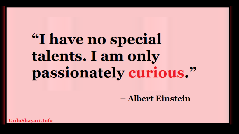I have no special talents. I am only passionately curious - short famous quote by albert einstien