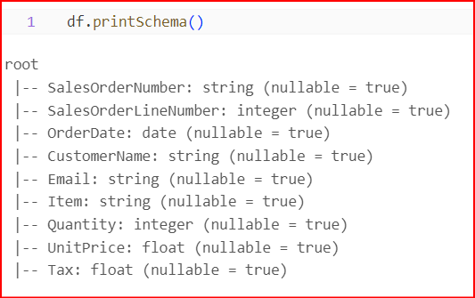 print datatyping spark databricks