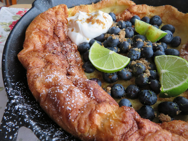 Dutch Baby  with Blueberries & Lime