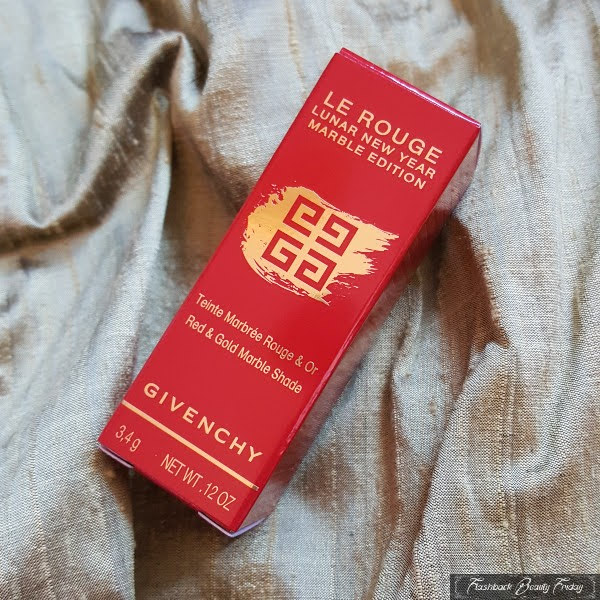 red box with gold lettering Givenchy Le Rouge Lunar New Year, Marble Edition