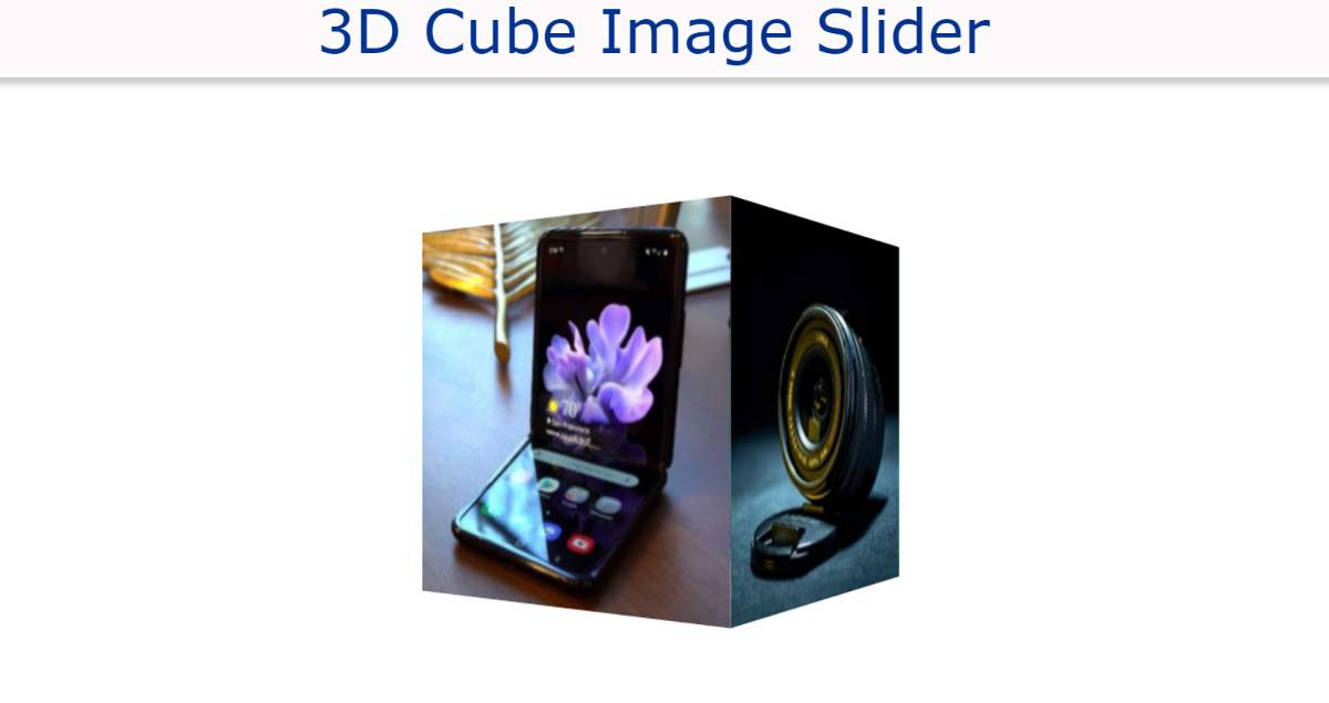 3D Cube Image Slider using HTML & CSS