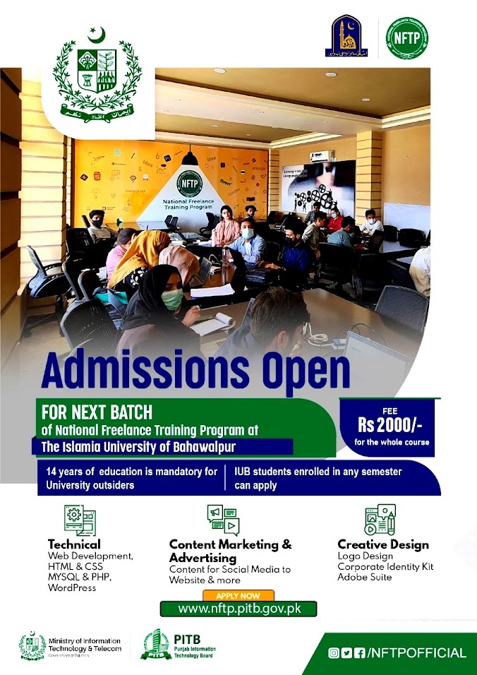 Admissions Open - National Freelance Training Program NFTP  IUB - online Apply