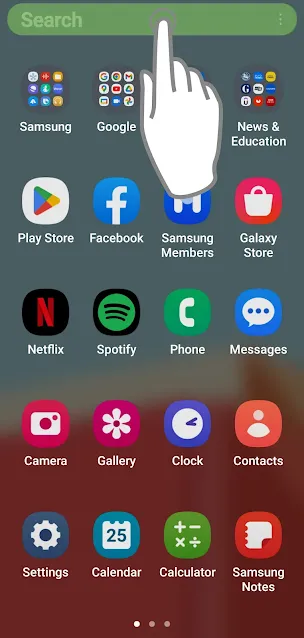 Search Box on Apps Screen Picture