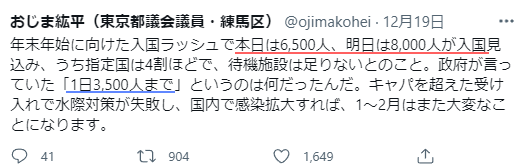 1日3,500人