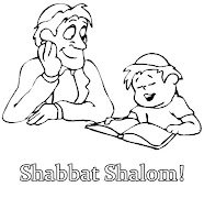 Father and son shabbat shalom coloring page