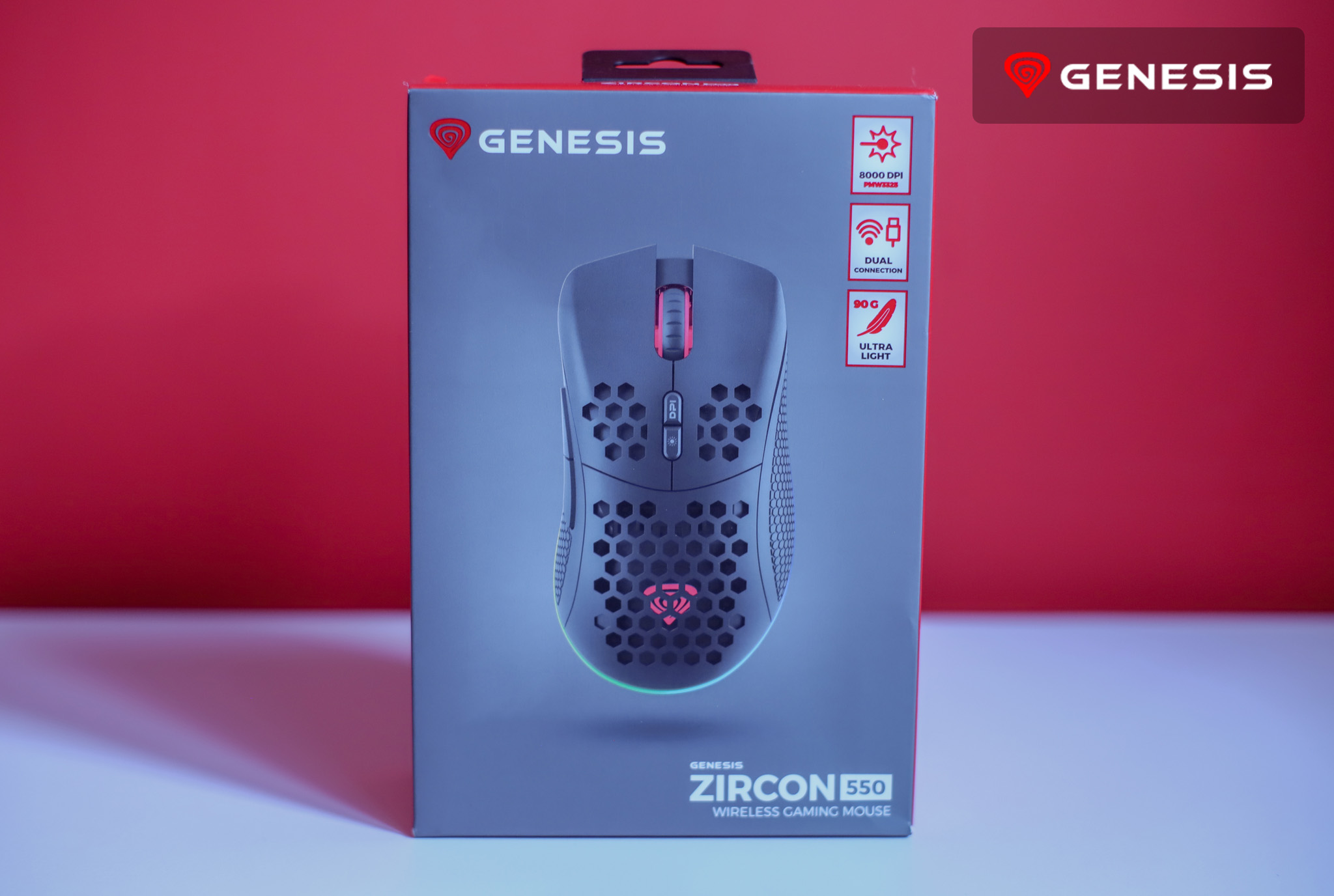 Genesis Zircon 550 bezprzewodowa myszka dla graczy przód pudełka