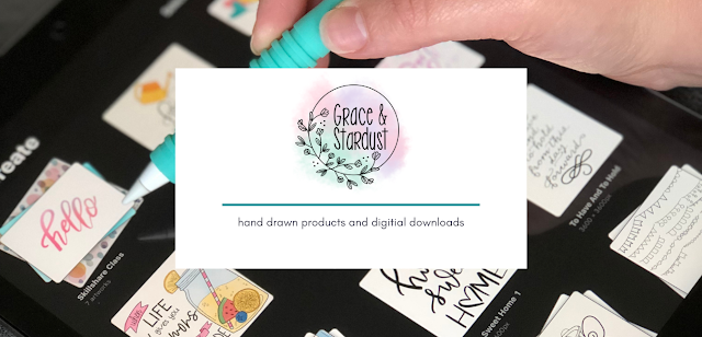 Grace & Stardust is an online shop that offers hand lettered and drawn stickers, vinyl decals, printables, stationary, digital stationary.