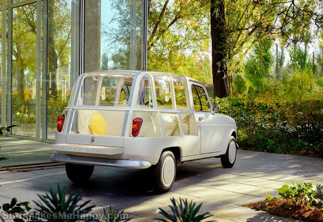 A Renault 4L Transformed Into A Design Room With A Panoramic View