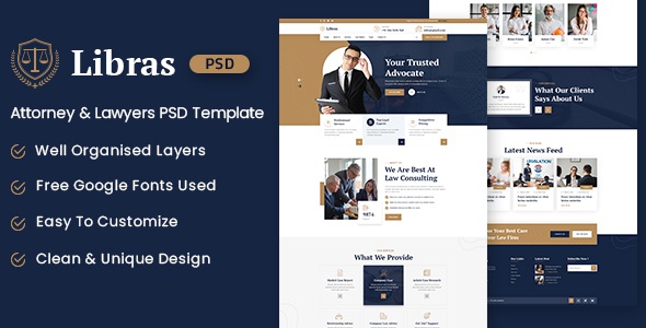 Best Attorney & Lawyers PSD Template