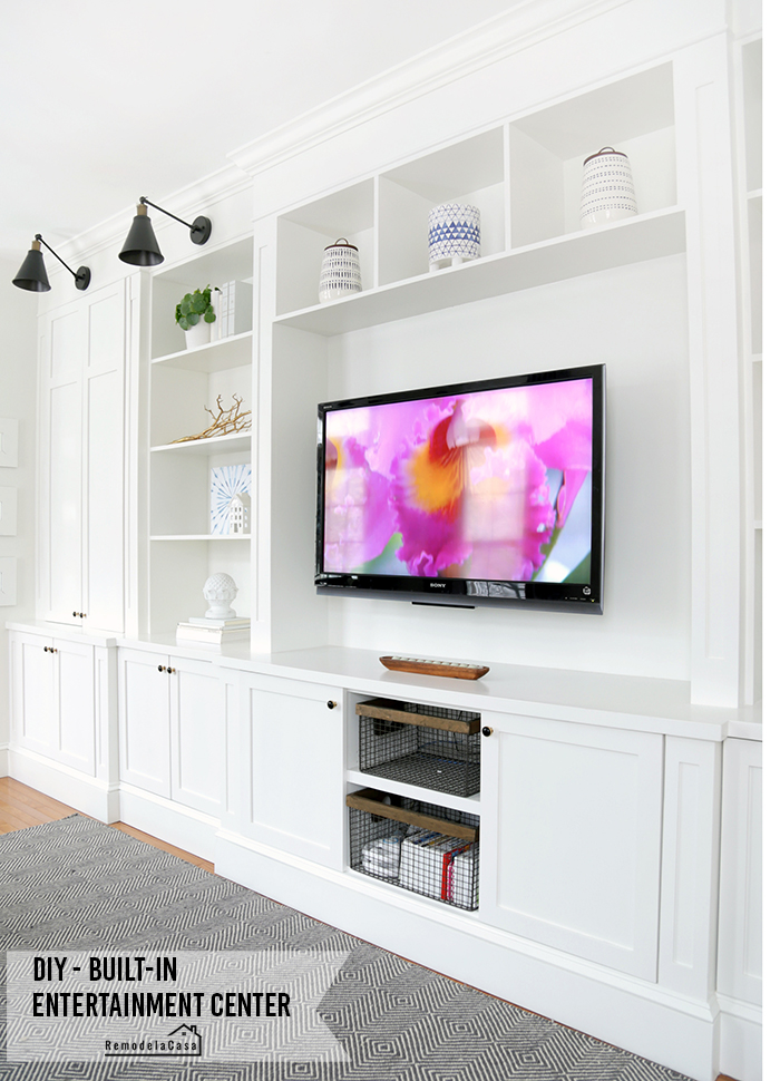 how to build entertainment center and storage space