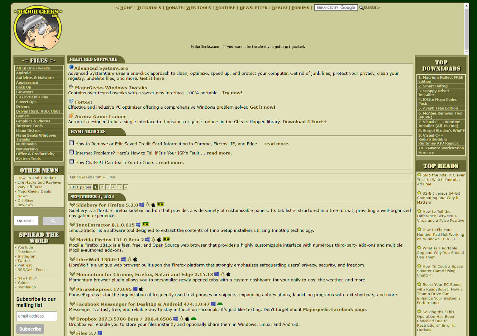 Download Software MajorGeeks