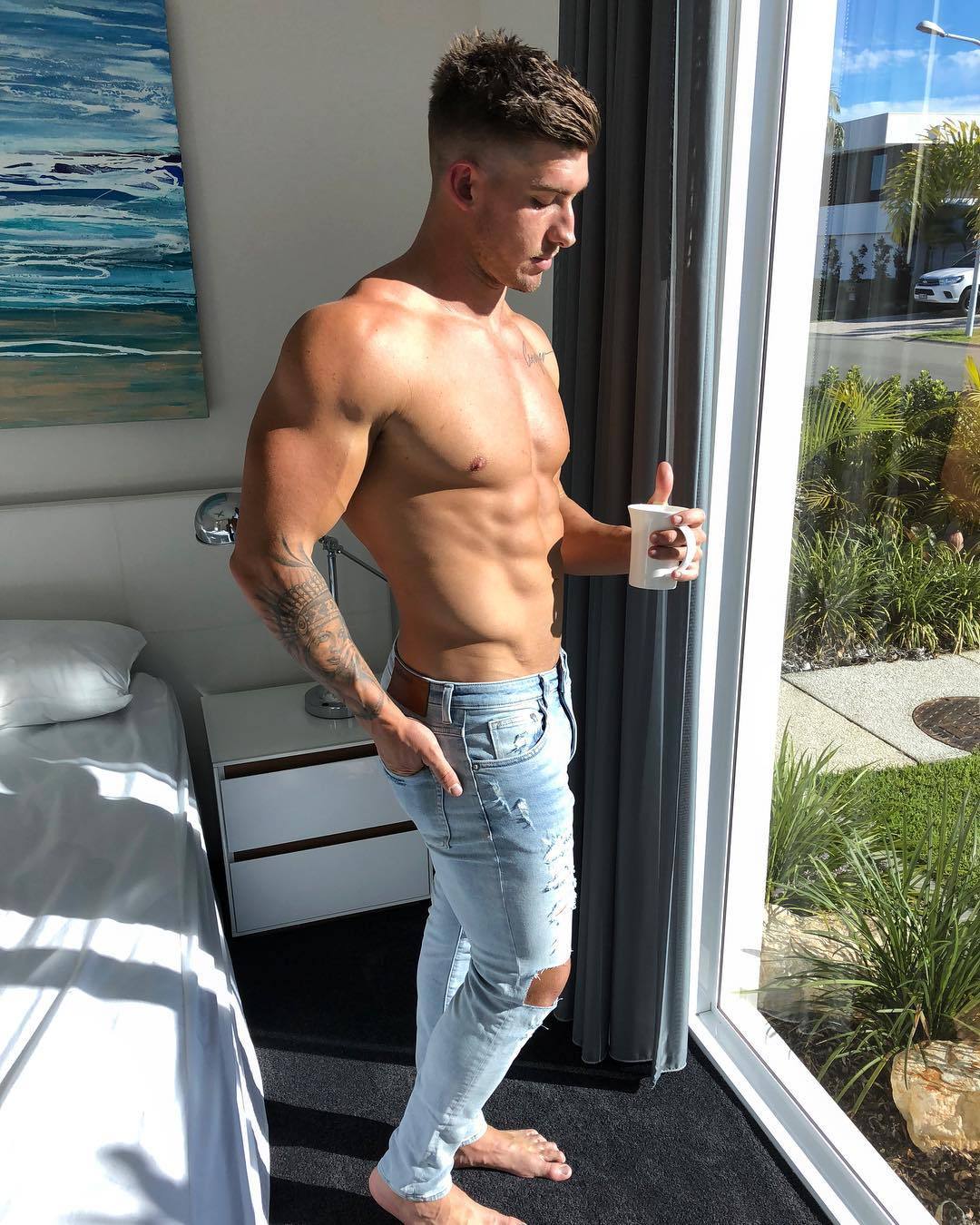 fit-shirtless-sexy-man-morning-cup-coffee